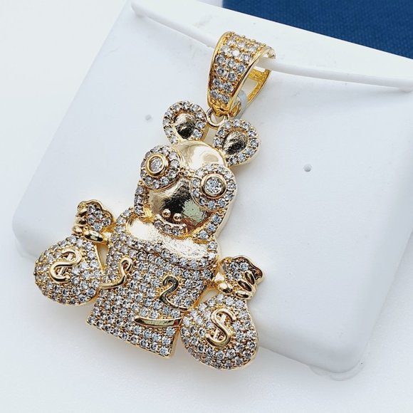 "14K Gold Plated Cubic Zircon Pendant, EVBRS361 - Picture 4 of 9